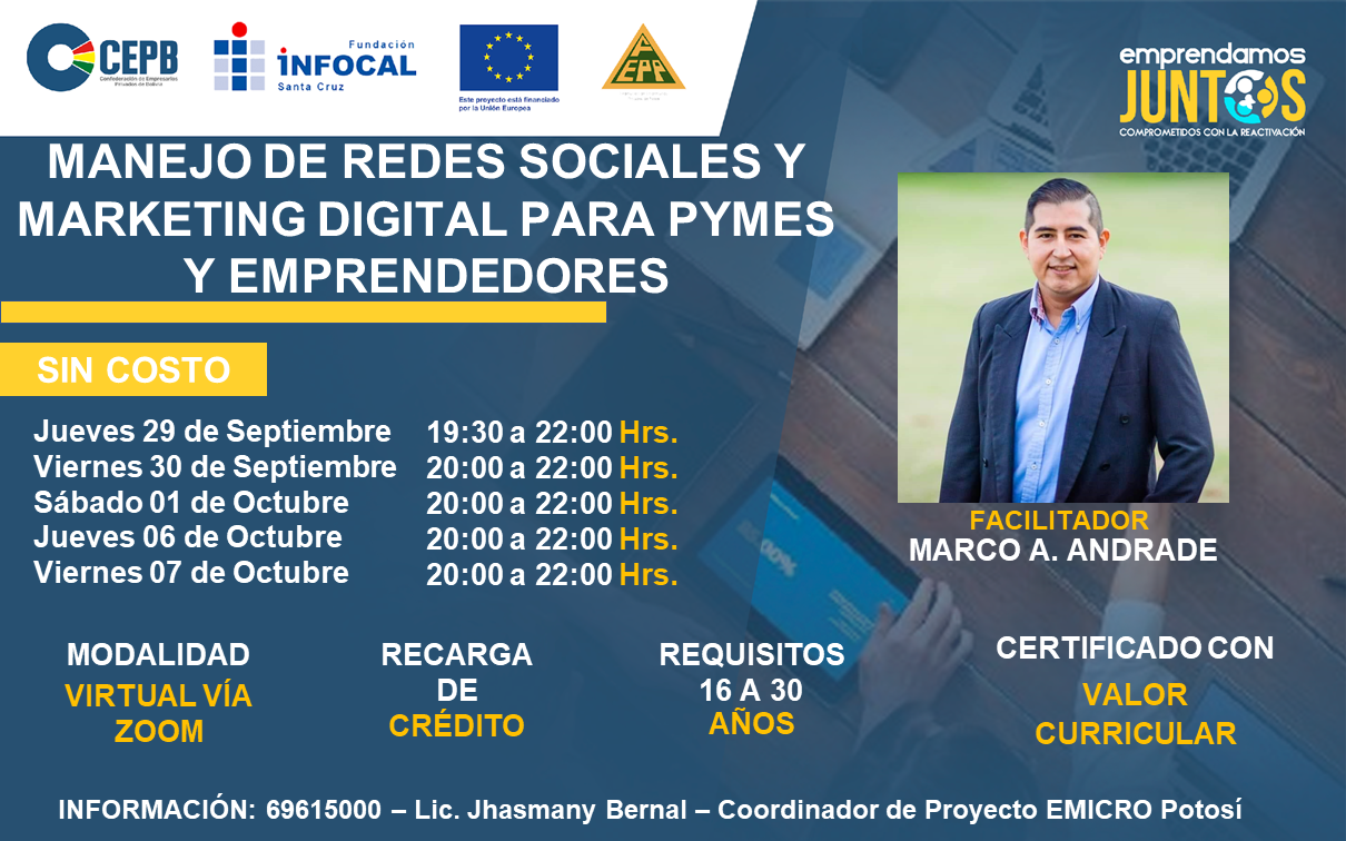 Course Image MANEJO DE REDES SOCIALES Y MARKETING DIGITAL PARA PYMES Y EMPRENDEDORES